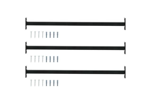 Verstellbarer Fenster-Sicherheitsbalken 3 pcs Schwarz Stahl vidaXL