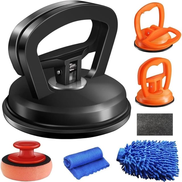 Set Mit 3 Auto-dellenentfernern, Dellenreparaturset Für Karosserie, Fenster, Bildschirme Und Bewegliche Objekte (schwarz Und Orange)
