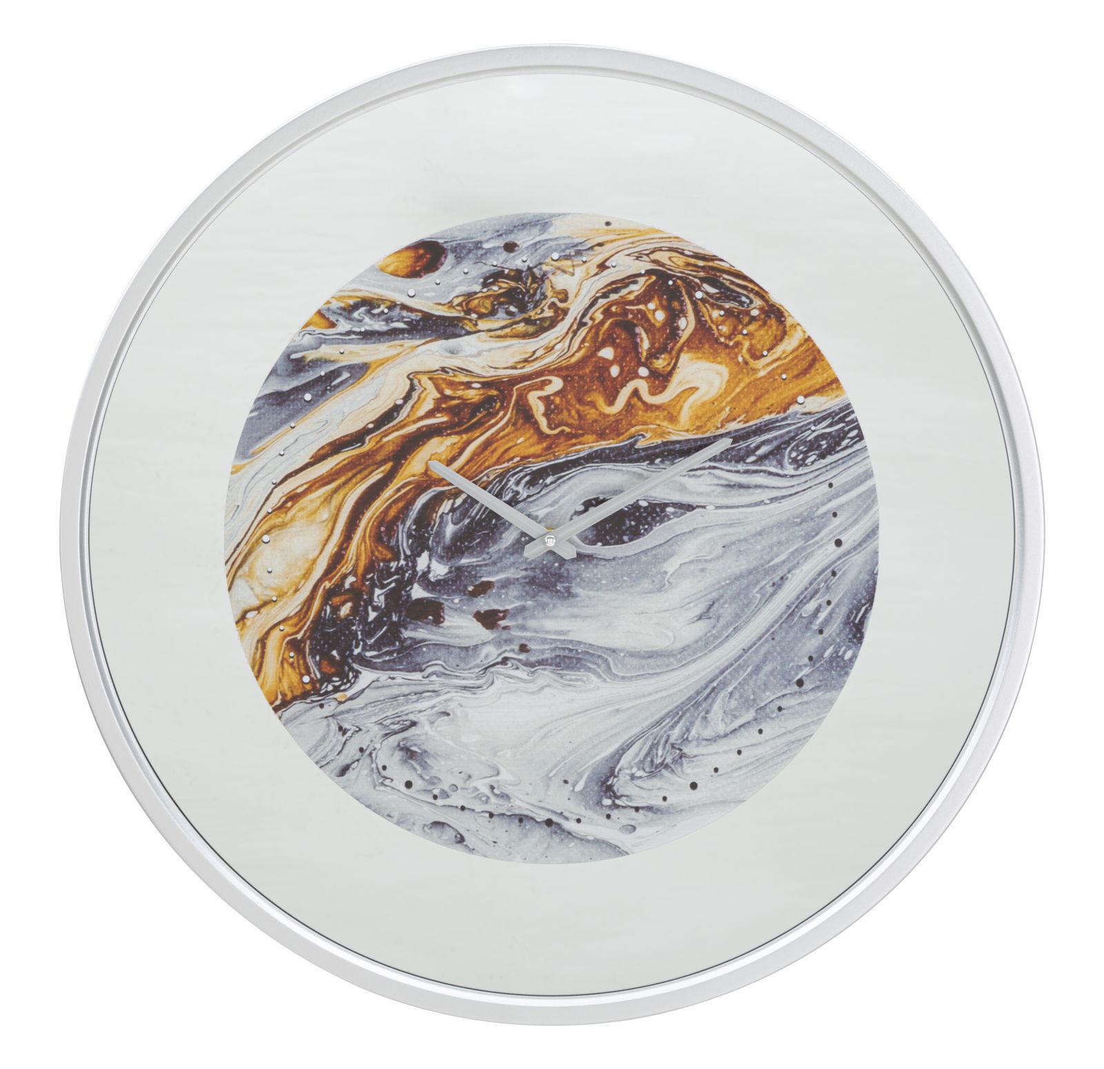 Spiegelgraue Wanduhr Ø 60x5 Cm
