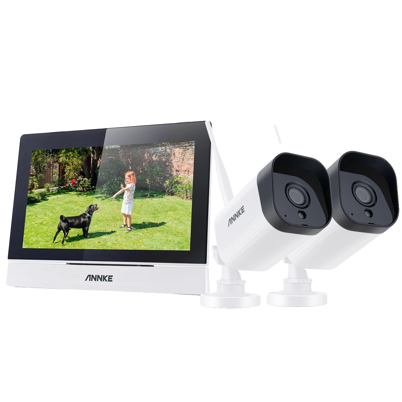 Drahtloses Videoüberwachungssystem, 7-zoll-touchscreen, Zwei-wege-audio, 2 X 3-mp-kamera