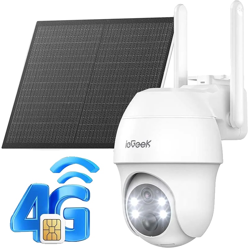 Überwachungskamera, 3 Mp, 15 M Nachtsicht, Solarbetrieben, Wasserdicht, 4g Lte-funk