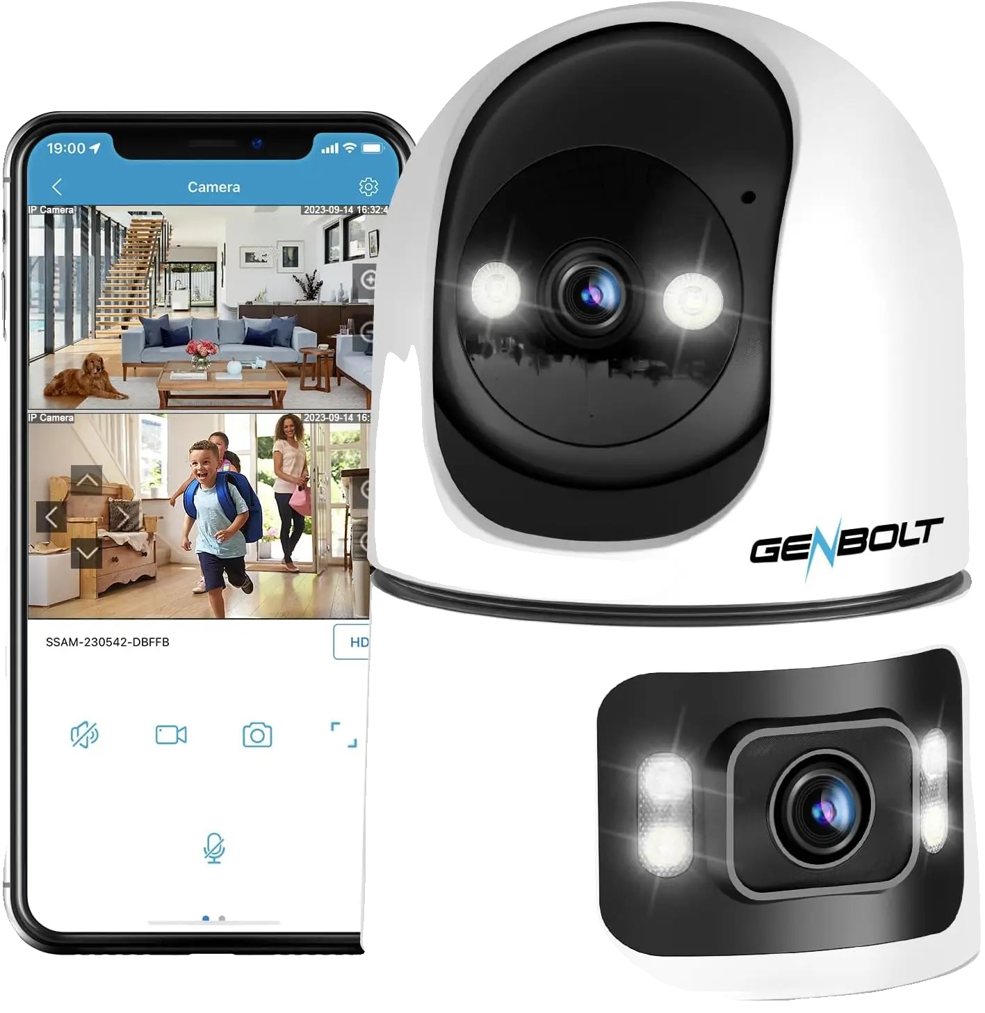 Sicherheitskamera Für Den Innenbereich, 2 Megapixel, 4-facher Digitalzoom, Drahtlose Verbindung, Dual-objektiv, Echtzeitkommunikation