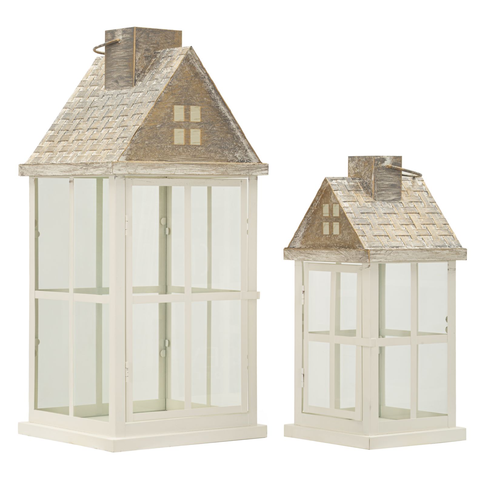 Hauslaternen, Paar, 24,5 X 24,5 X 55–17 X 17 X 37,5 Cm (sicherheitsglas)