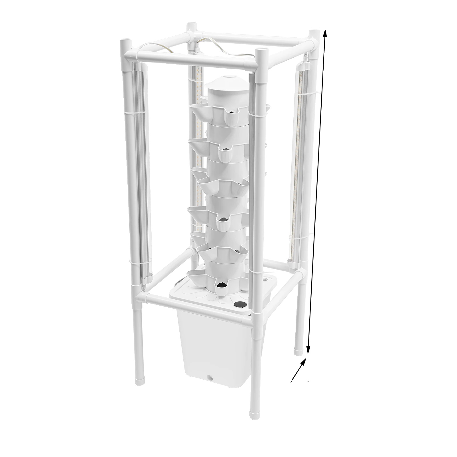 Hydroponisches Anbausystem, Kapazität Für 30 Pflanzen, 4 Led-pflanzenlampen, Weiss