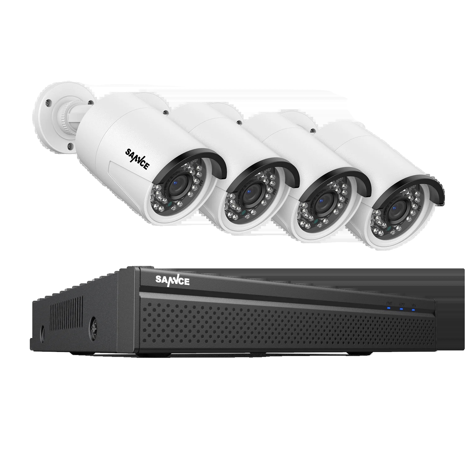Sicherheitskamerasystem, 8 Mp Auflösung, Nachtsicht Bis Zu 30 M, 2t, 8 Kanäle, 4 Stück 5 Mp-kameras
