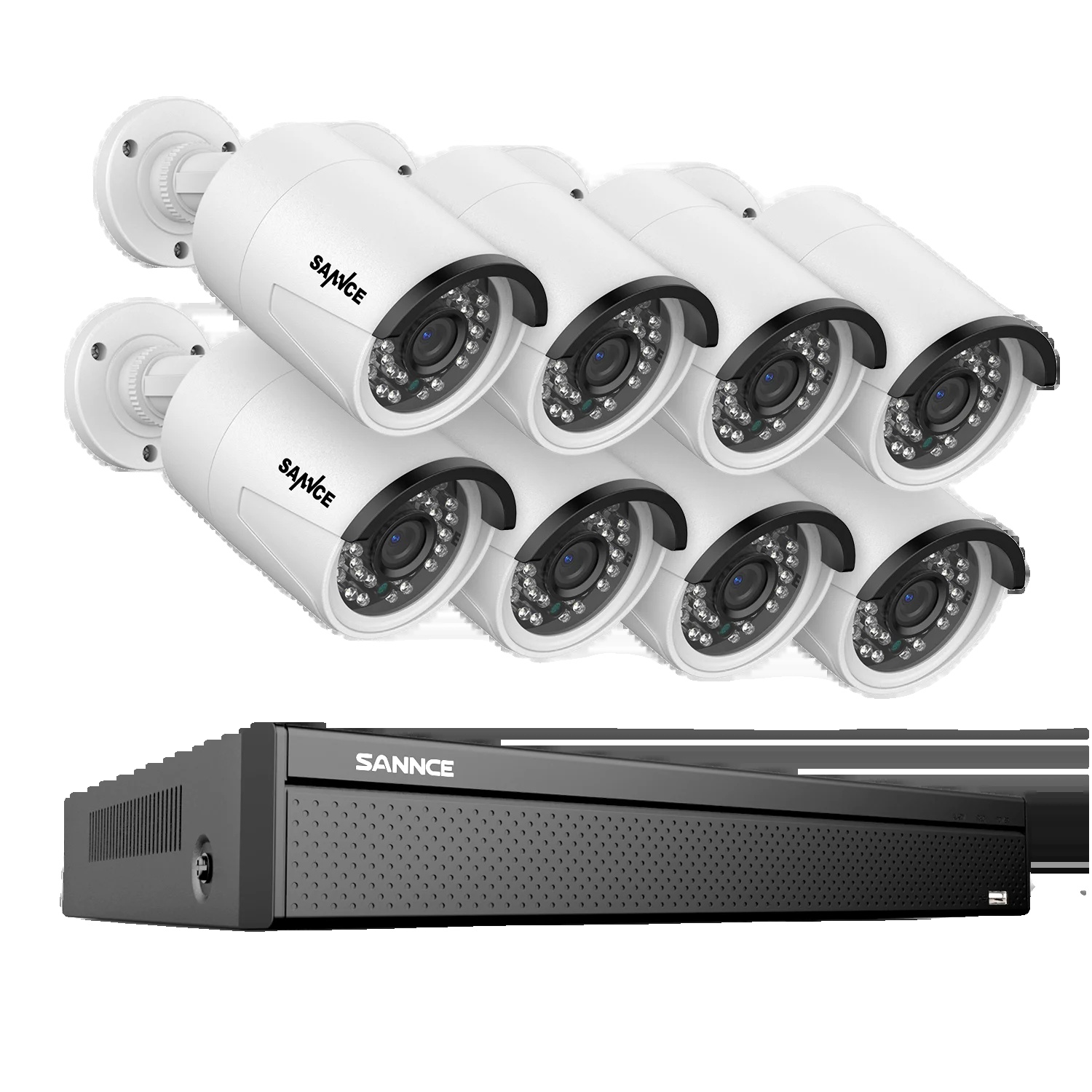 Sicherheitskamerasystem, 8 Mp Auflösung, Nachtsicht Bis Zu 30 M, Ohne B-sensor, 16 Kanäle, 8 X 5 Mp
