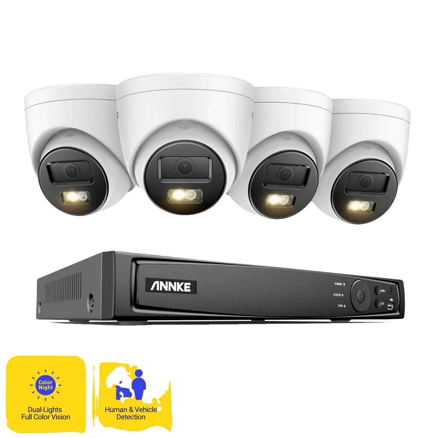 Sicherheitskamerasystem, Ultra Hd 12 Mp, Nachtsicht, 4 Stück Typ 1 3k, Keine