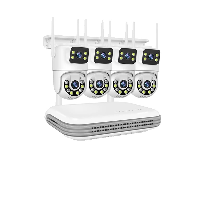 Ip-kamerasystem, 6-mp-dualobjektiv, Zwei-wege-audio, 8-kanal-nvr X 4 Cam-c, Keine