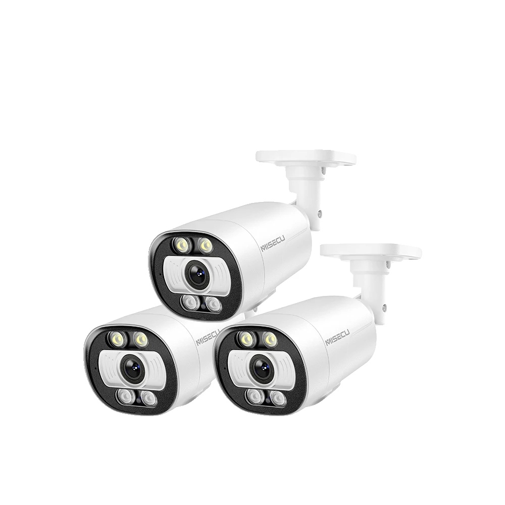 Ip-außenkamera, Ki-personenerkennung, Farbnachtsicht, 3 X 5-mp-poe-kameras