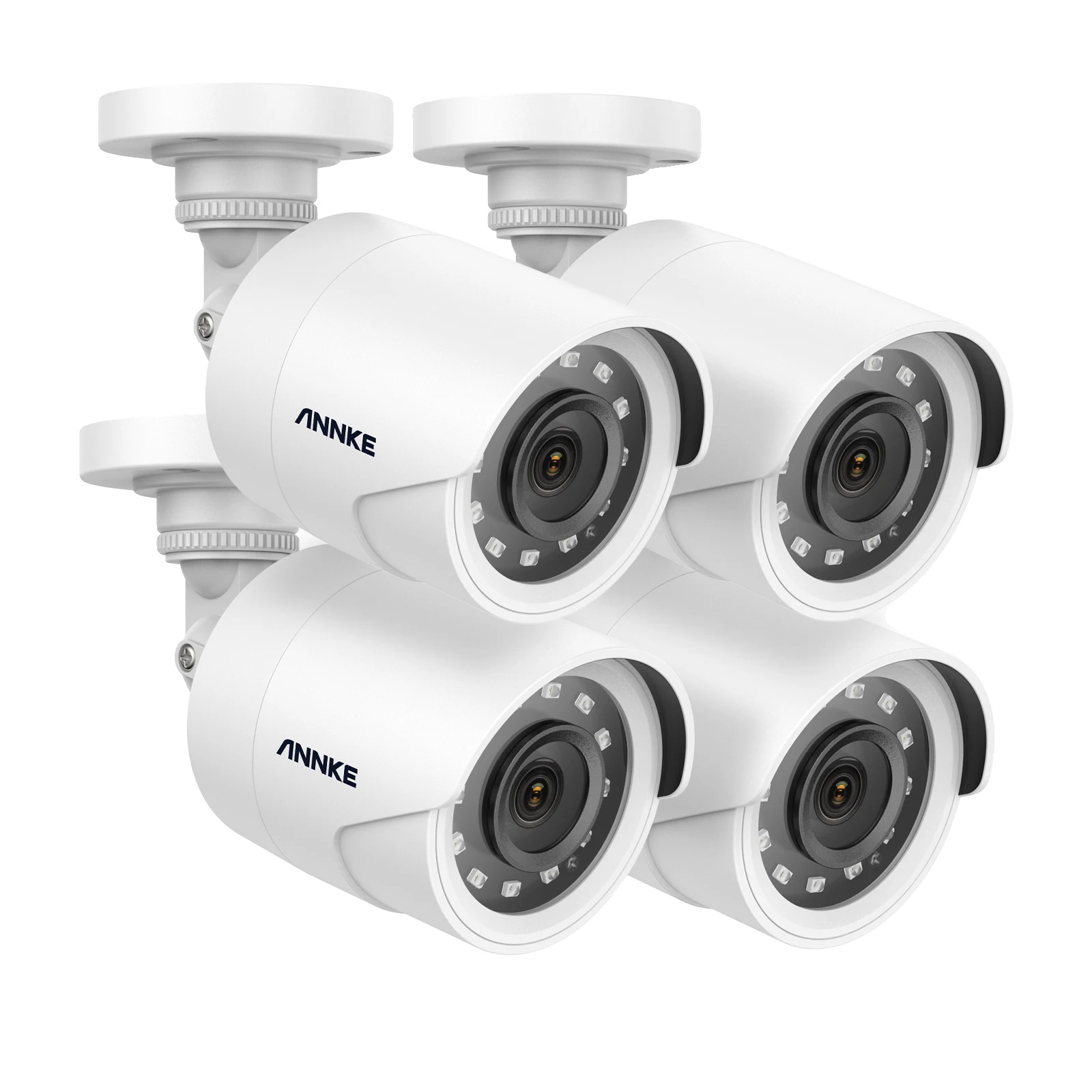 Überwachungskamera, 1080p-auflösung, Nachtsicht Bis Zu 30 M, 4er-pack, Weiß