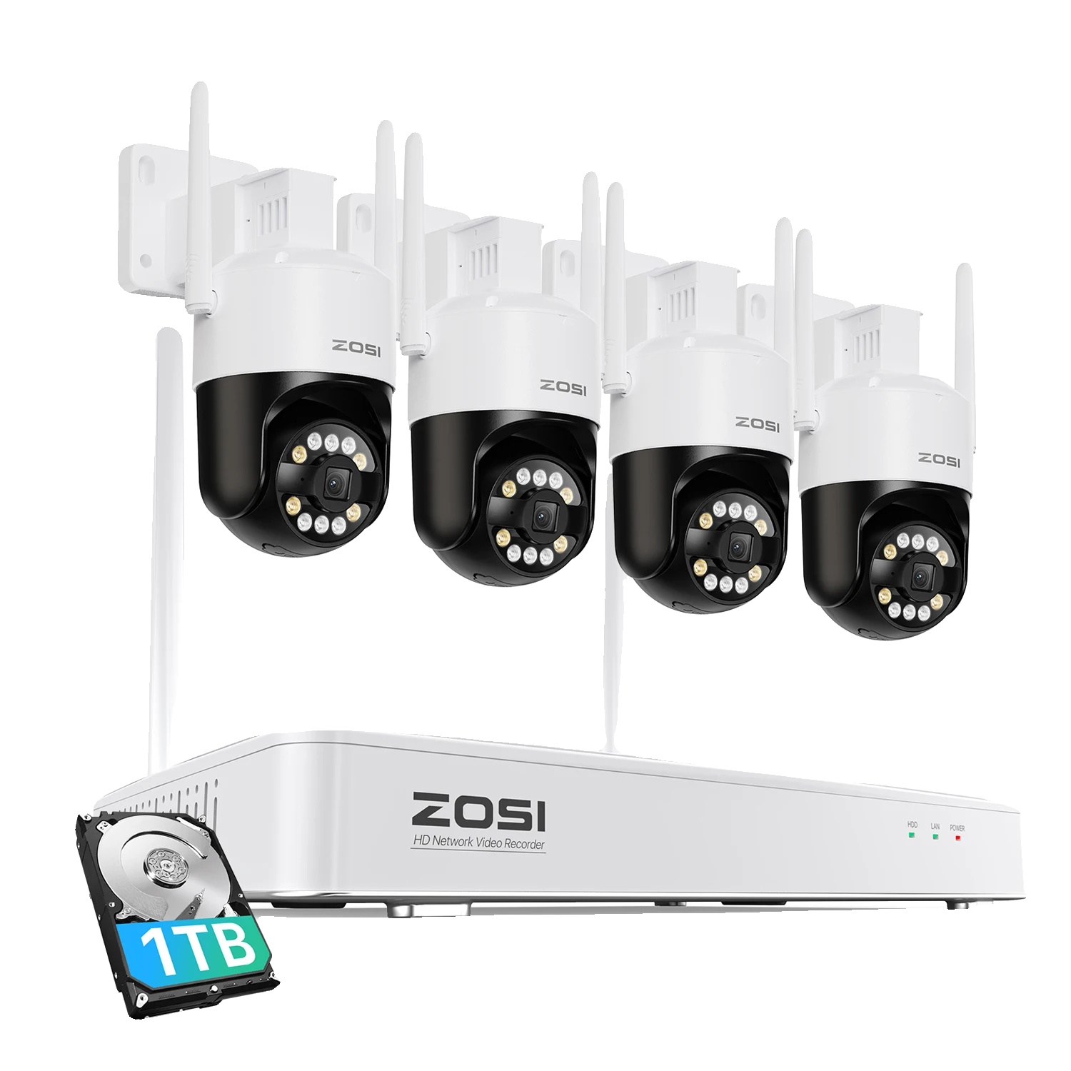 Sicherheitskamerasystem, 8 Mp Hd, Ki-gestützte Intelligente Erkennung, 4 X 5 Mp Kameras, 1 Tb