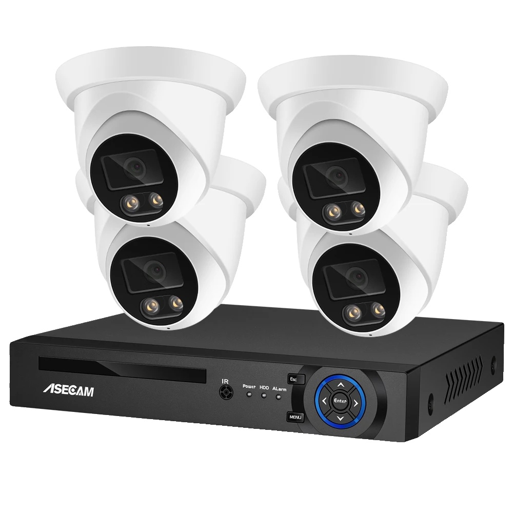 Überwachungskamera, 8-mp-auflösung, Ki-nachtsicht, 4-kanal-nvr Und 4 Kameras, 1 Tb