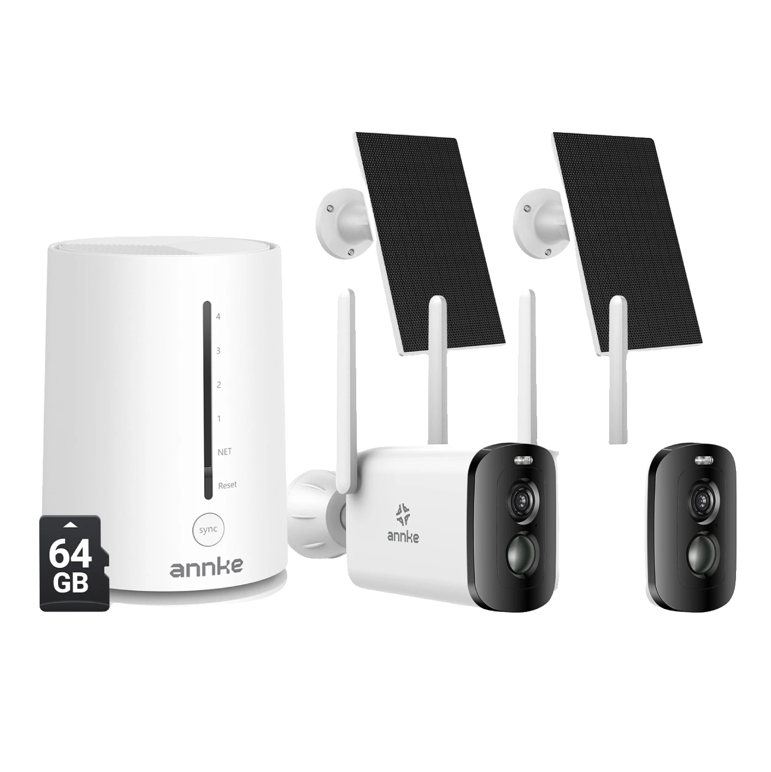 Sicherheitskamerasystem, 4-mp-auflösung, Schwenk- Und Neigefunktion, 5200-mah-akku, 2 X 64 Gb
