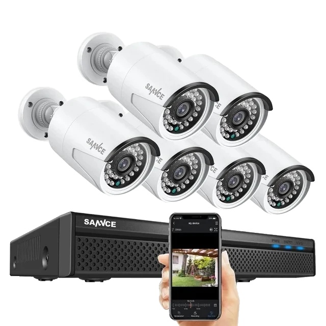 Sicherheitskamerasystem, 8 Kanäle, 8 Mp Videoauflösung, 6-kamera-set (5 Mp), 1 Tb