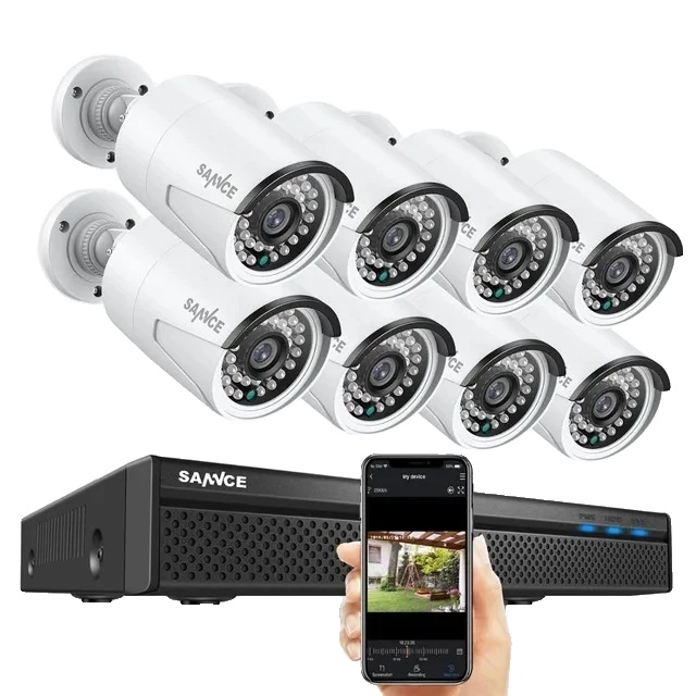 Sicherheitskamerasystem, 8 Kanäle, 8 Mp Videoauflösung, 5 Mp 8-kamera-set (a), 2 Tb