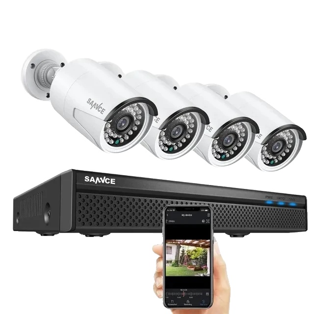 Sicherheitskamerasystem, 8 Kanäle, 8 Mp Videoauflösung, 4 Kameras (8 Mp), 2t-e