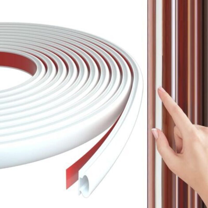 M Weiße Tür- Und Fensterdichtung Typ D Für Wärme- Und Schalldämmung, Selbstklebendes Tpe-gummidichtungsband, Pvc-türdichtungsband Für Autos, Geeignet Für 9 Mm Türdichtungen