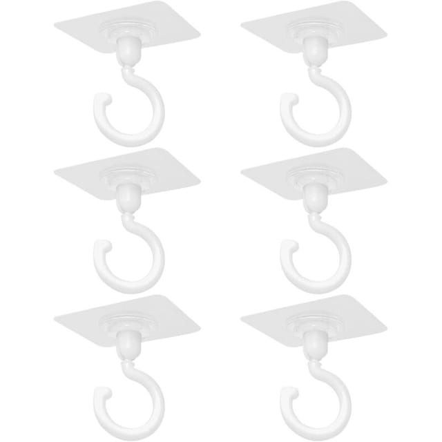 Set Mit 6 Drehbaren Klebehaken Für Decke Und Wand – Vielseitig Einsetzbar Für Küche Und Bad