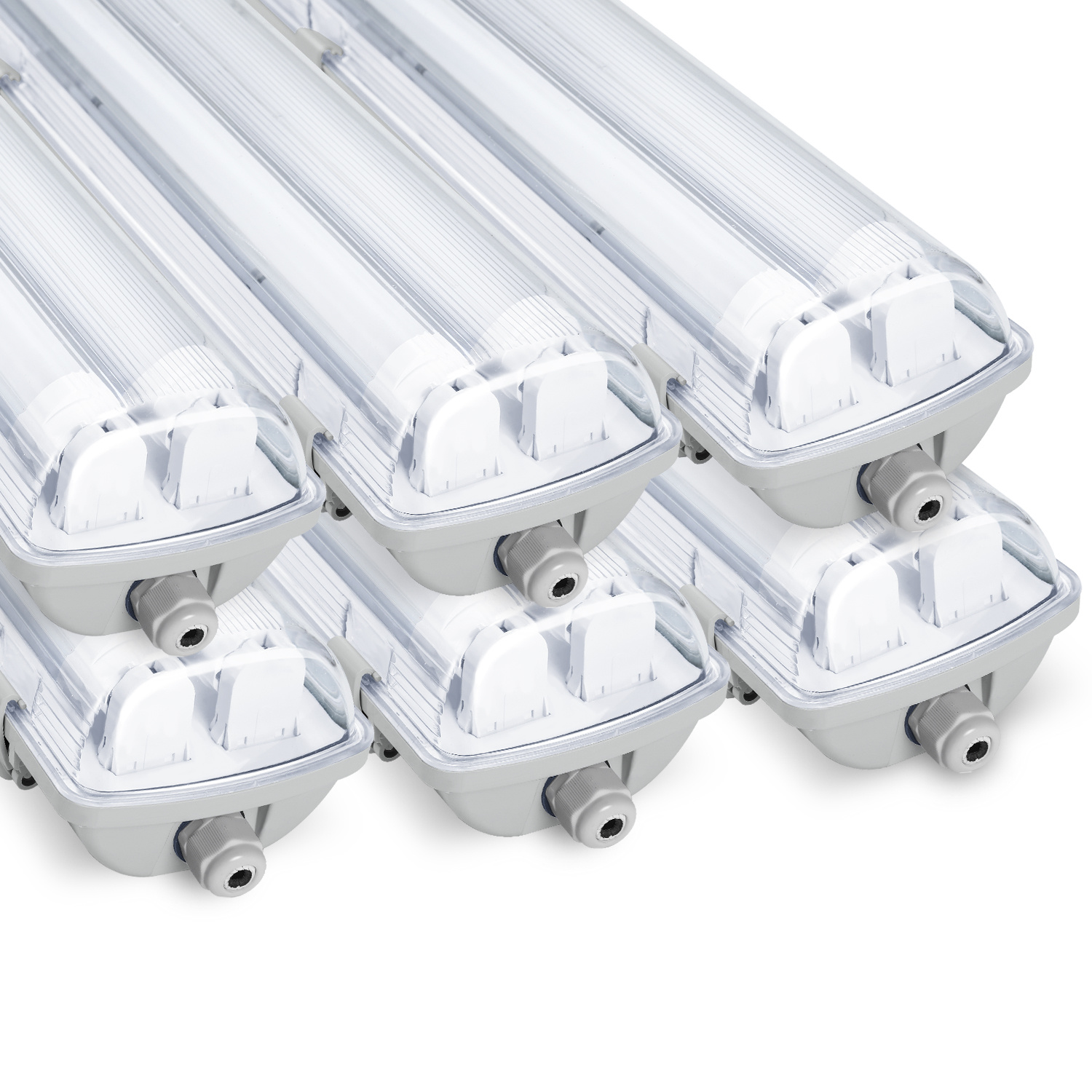 Randaco Doppelte Led Feuchtraumleuchte 6er Set Ip65 - T8/g13 Wannenleuchte 120 Cm - 2 X 18w / 36w Pro Stück - 6500k Kaltweiß - 3600 Lm