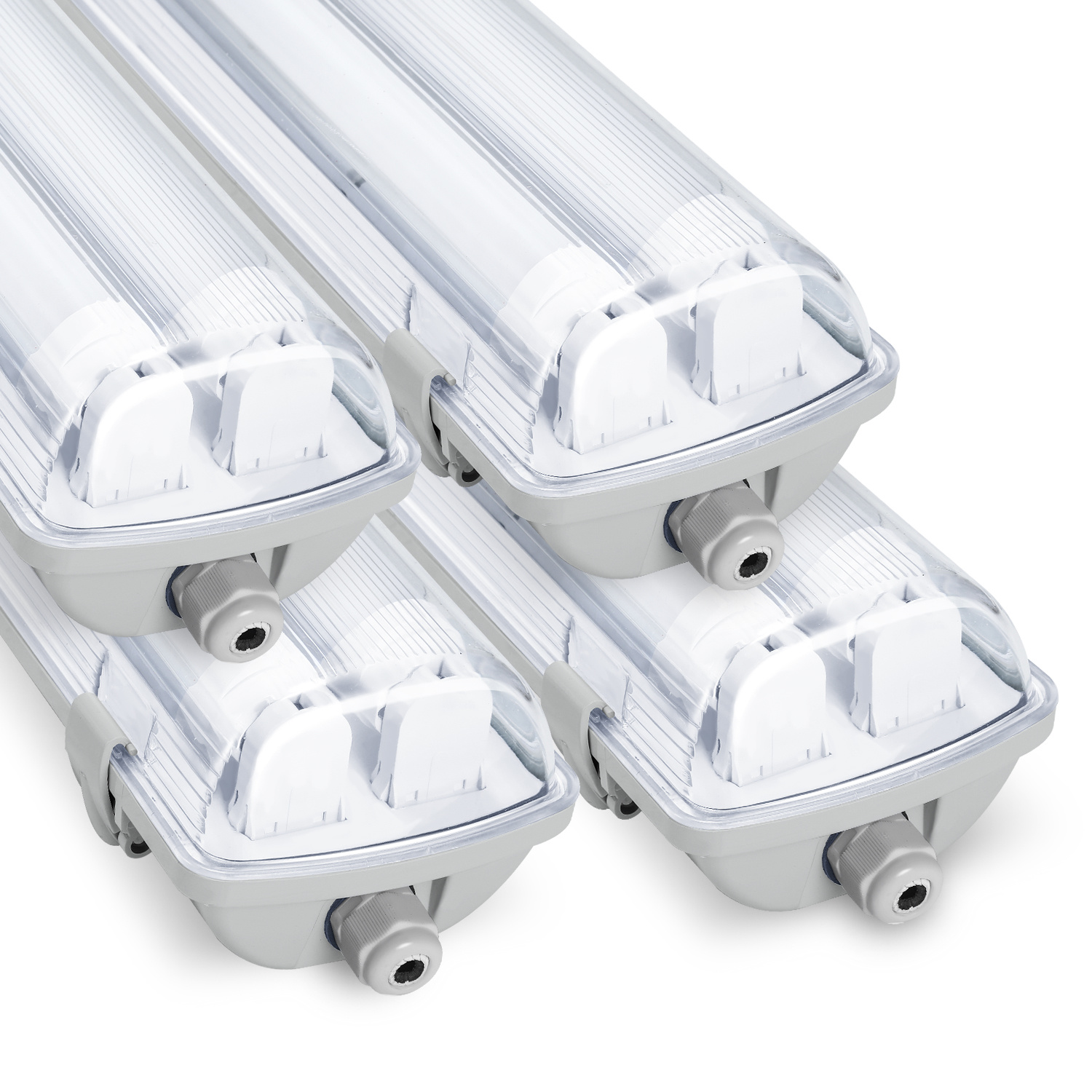 Randaco Doppelte Led Feuchtraumleuchte 4er Set Ip65 - T8/g13 Wannenleuchte 120 Cm - 2 X 18w / 36w Pro Stück - 4000k Neutralweiß - 3600 Lm