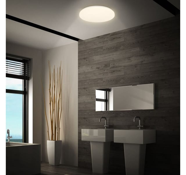 B.k.licht - Deckenlampe Ø27 cm - 13W, 1300lm, led, mit Bewegungsmelder, IP54, warmweiß, weiß