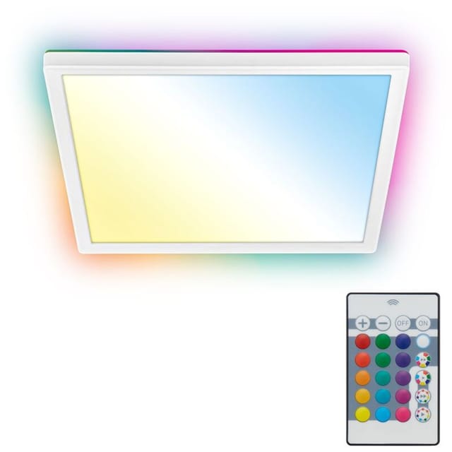 B.k.licht - led Panel 29x29 cm - 18W, 2400lm, dimmbar, Fernbedienung, cct, rgb, weiß