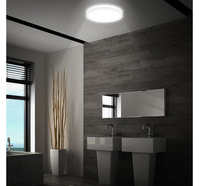 B.k.licht - led Panel Ø24 cm - 16W, 1900lm, Bewegungsmelder, IP44, neutralweiß, weiß