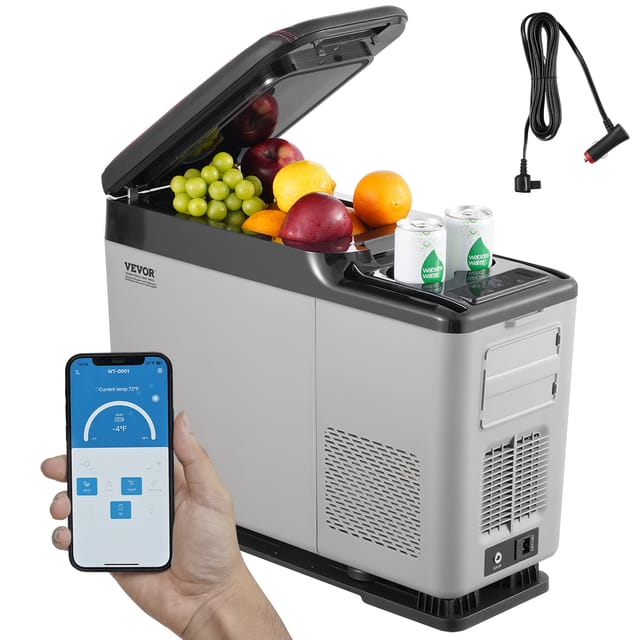 Vevor Autokühlschrank, 12volt-kühlschrank Für Die Armlehne Des Autos,tragbarer Gefrierschrank Mit Einer Zone, 15l,einstellbarer Bereich Von -20 Bis 20 °c, 12/24 V Gleichstrom Und 100–240v Wechselstrom