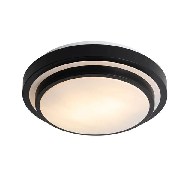 Moderne Deckenleuchte schwarz mit weiß 35 cm IP44 - Walden