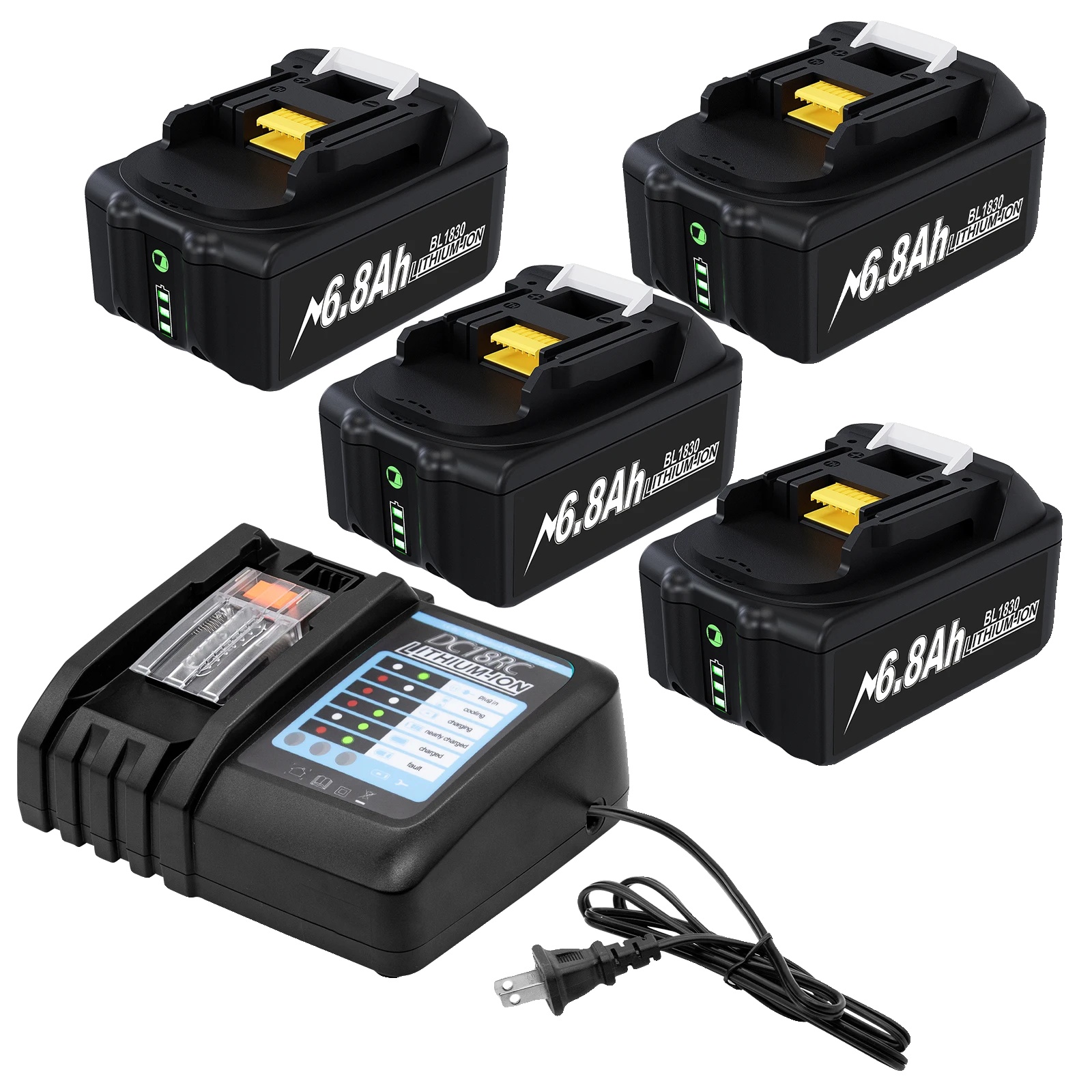 Ersatzakku, 6800 Mah Kapazität, Kompatibel Mit Mehreren Teilenummern, 4bat 1 Ladegerät