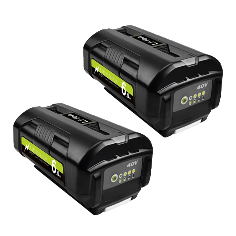 Lithium-ionen-akku, 6000 Mah Kapazität, 40 V Ausgangsspannung, Kompatibel Mit Ryobi, 2er-pack