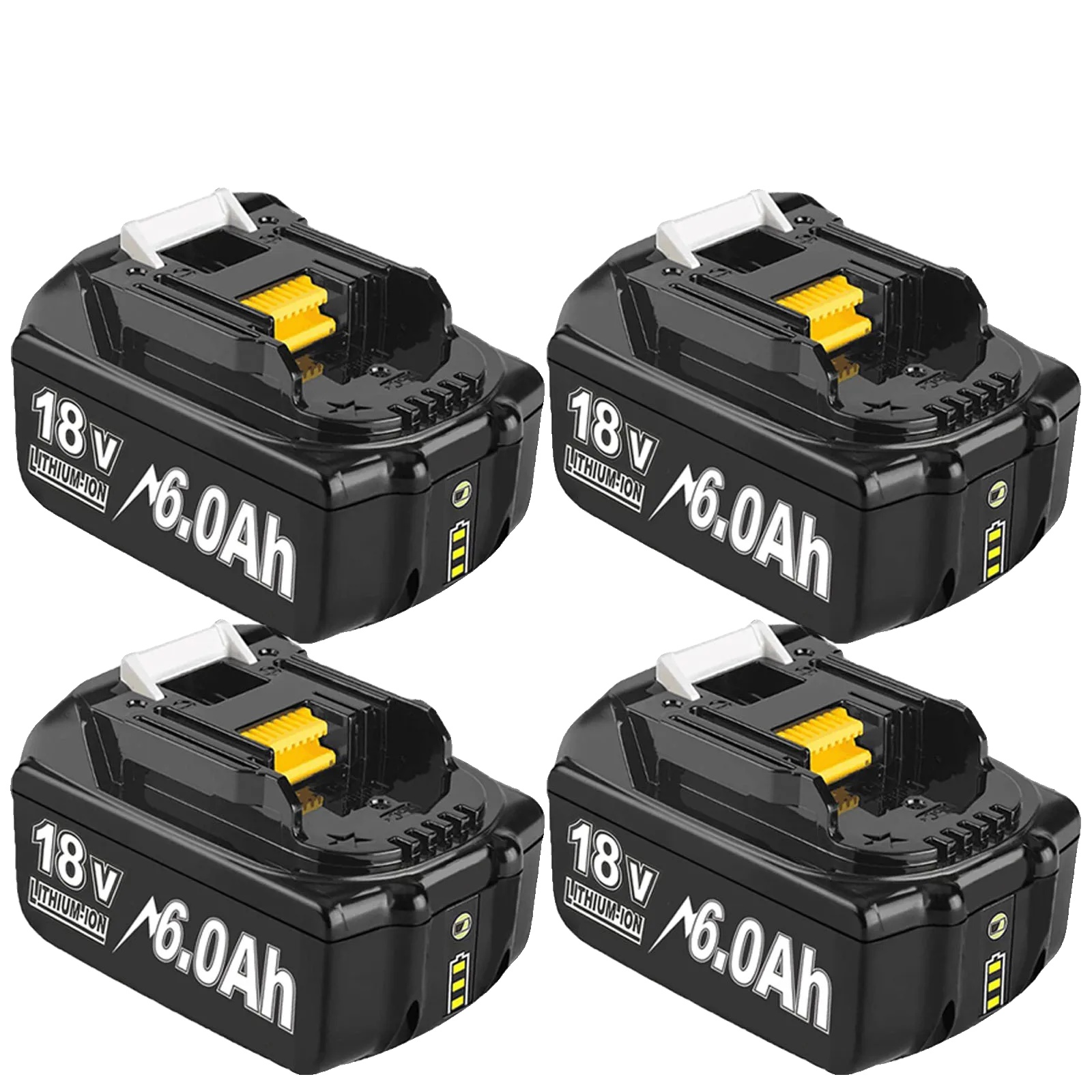 Wiederaufladbarer Akku, 6000 Mah Kapazität, Kompatibel Mit Vielen Modellen, 4er-pack 6,0 Ah Akku