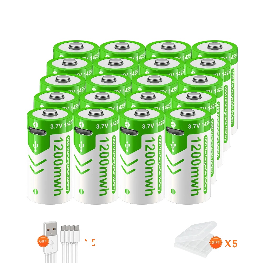 Wiederaufladbarer Akku, Lithium-ionen, 1200 Mwh Kapazität, 20 Stück