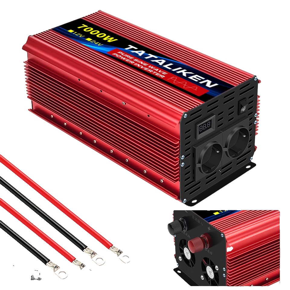 Reiner Sinus-wechselrichter, 12 V/24 V Gleichstromeingang, 220 V Wechselstromausgang, 12 V, 7000 W, Eu