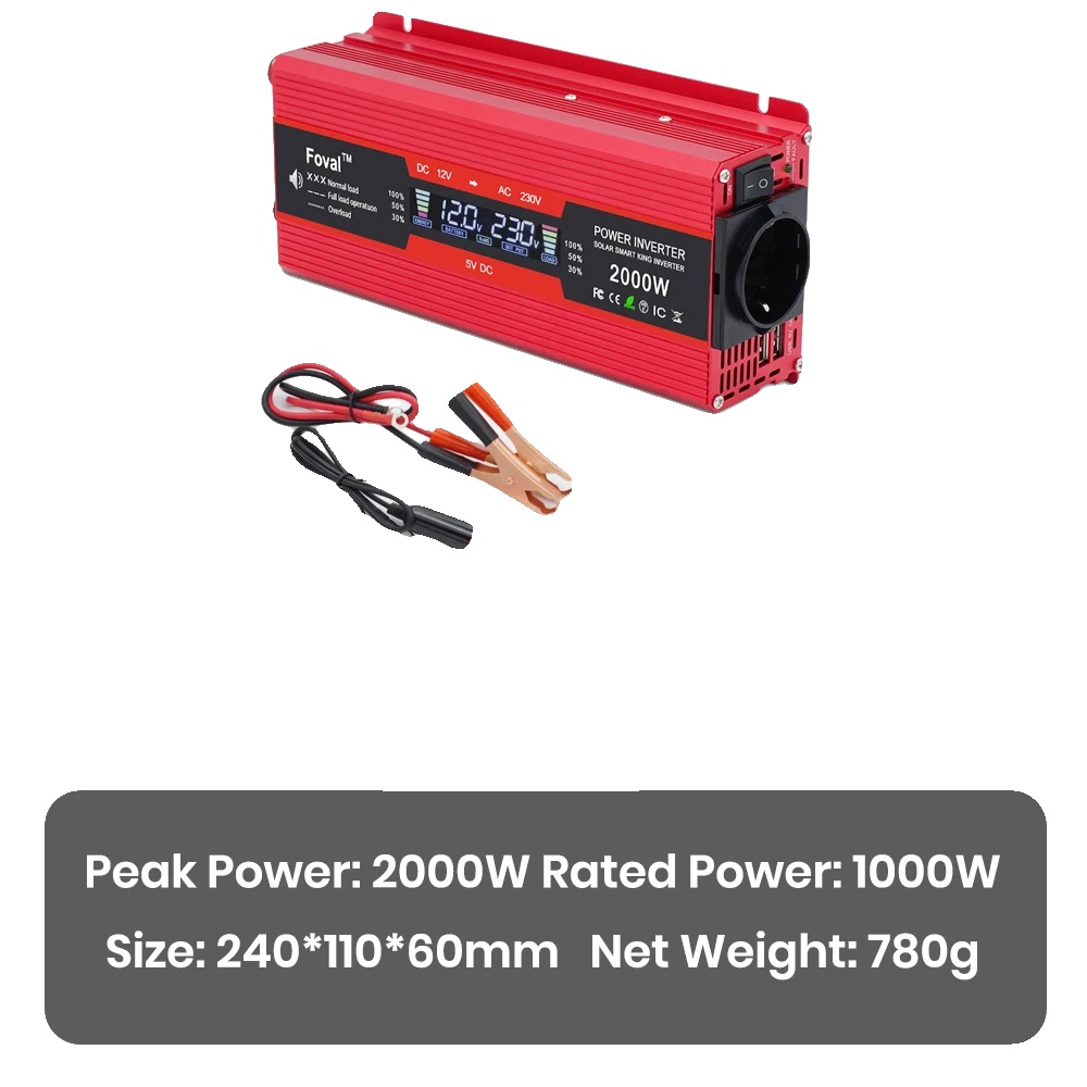 Usv, Robuste Sicherheitsfunktionen, Kompaktes Design, 2000 W, 12 V, Rot