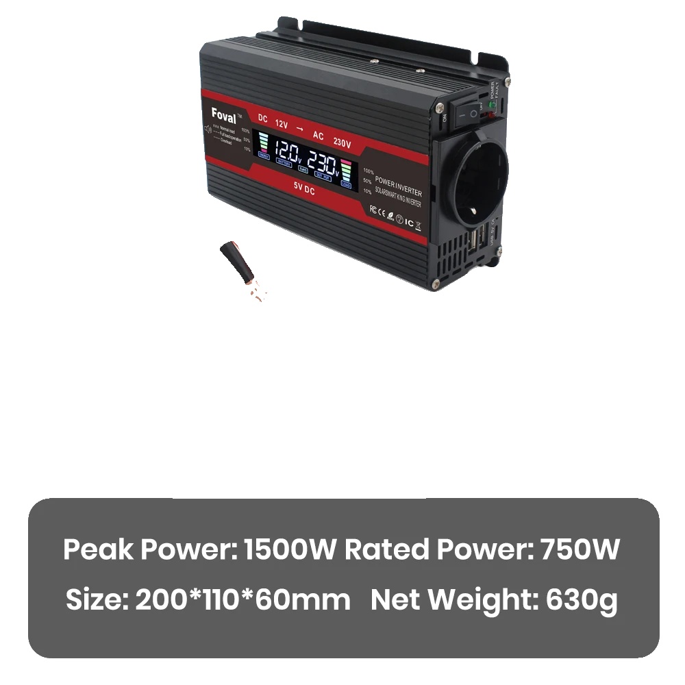 Usv, Robuste Sicherheitsfunktionen, Kompaktes Design, 1500 W, 12 V, Schwarz