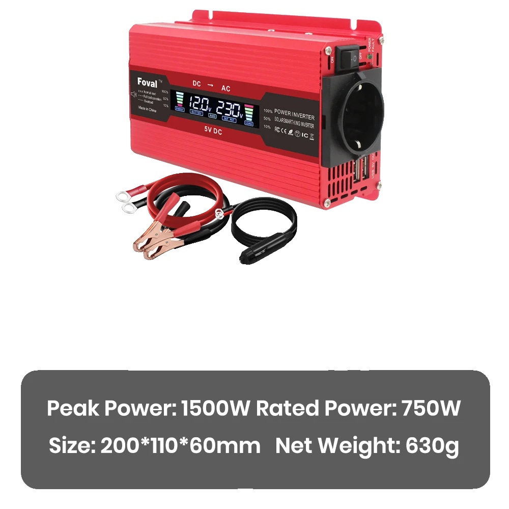 Usv, Robuste Sicherheitsfunktionen, Kompaktes Design, 1500 W, 12 V, Rot