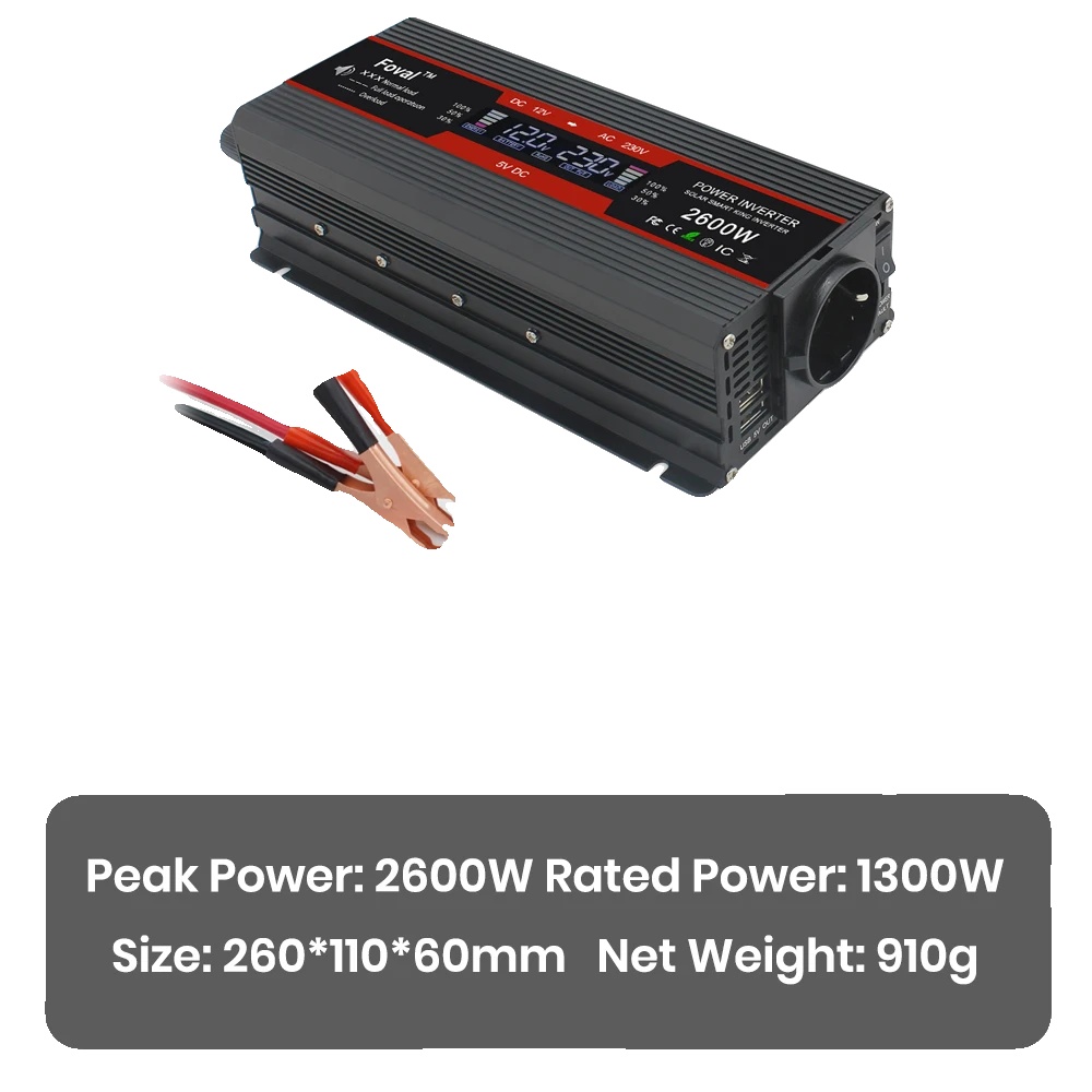 Usv, Robuste Sicherheitsfunktionen, Kompaktes Design, 2600 W, 12 V, Schwarz
