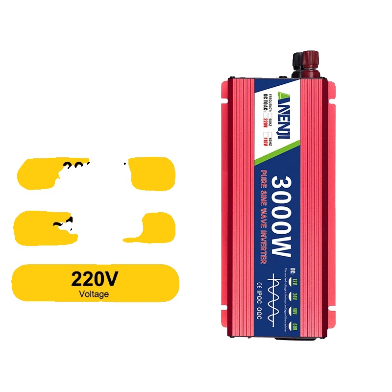 Fahrzeugwechselrichter, Reine Sinuswelle, 3000 W Ausgangsleistung, Anj-3000w-220v-r, 24 V