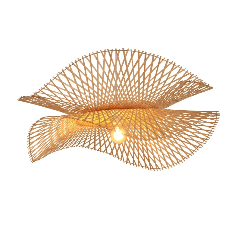 Hängeleuchte, Höhenverstellbar, Handgefertigtes Bambusdesign, 55 Cm Durchmesser, Leuchtmittel Nicht Enthalten