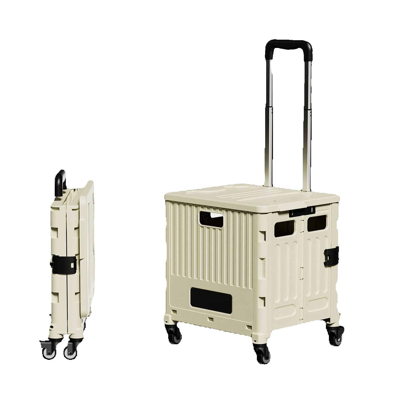 Transportwagen, Teleskopgriff, Schwenkräder, Beige