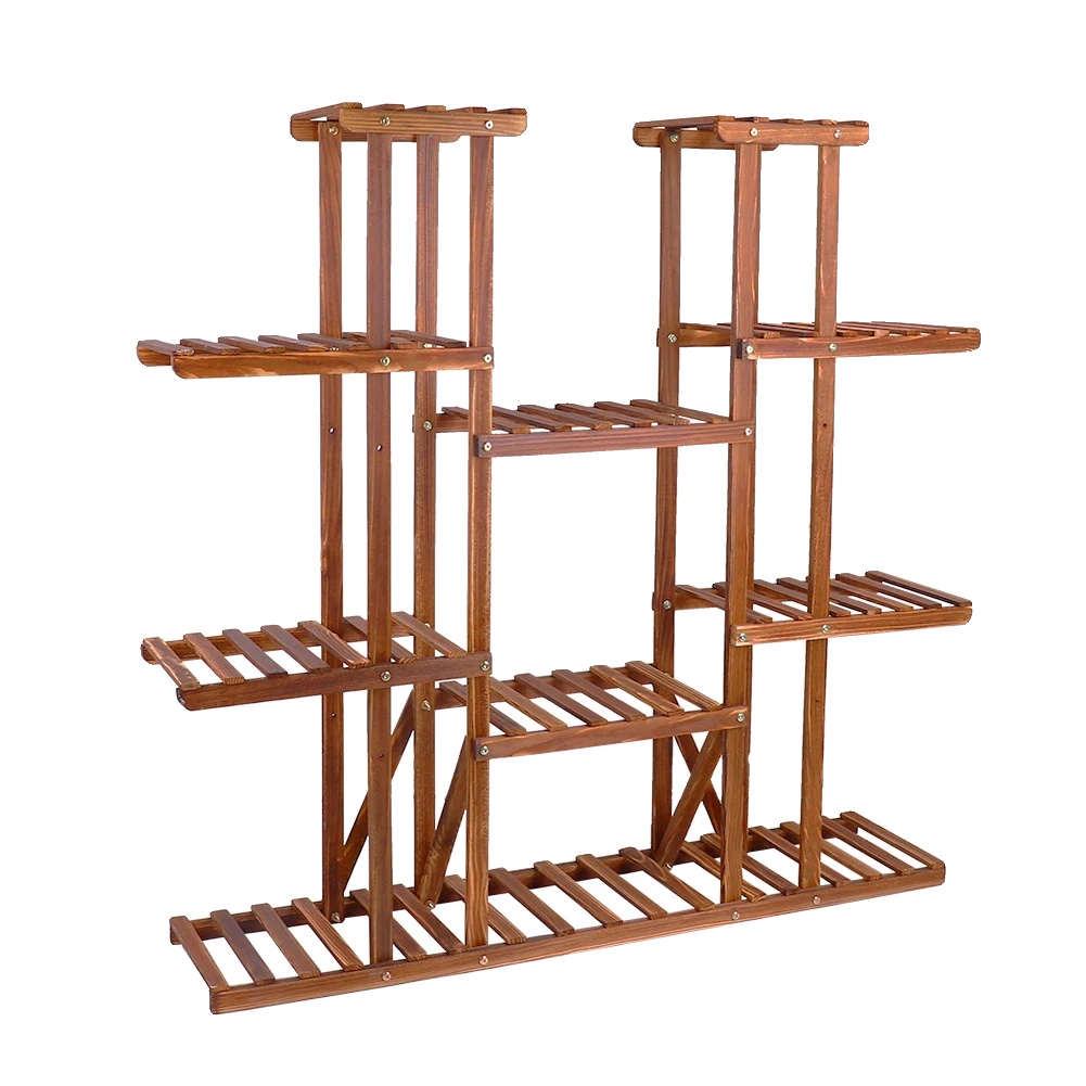 Pflanzenständer, Mehrstufig, Stabile Holzkonstruktion, Braun