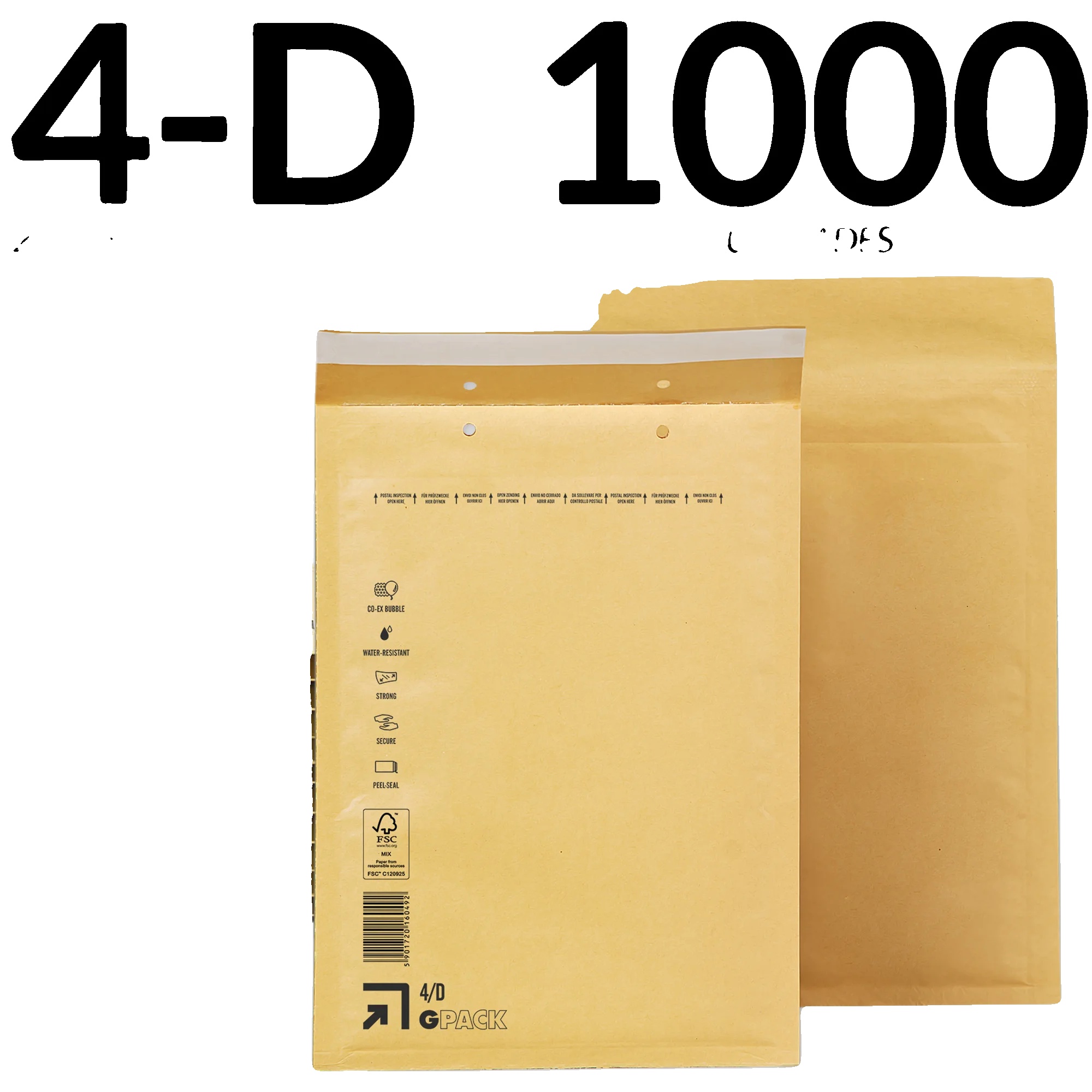 Luftpolsterumschläge, Strapazierfähiger Schutz, Umweltfreundliches Material, 1000 Stück - 4-d (200 X 275 Mm)