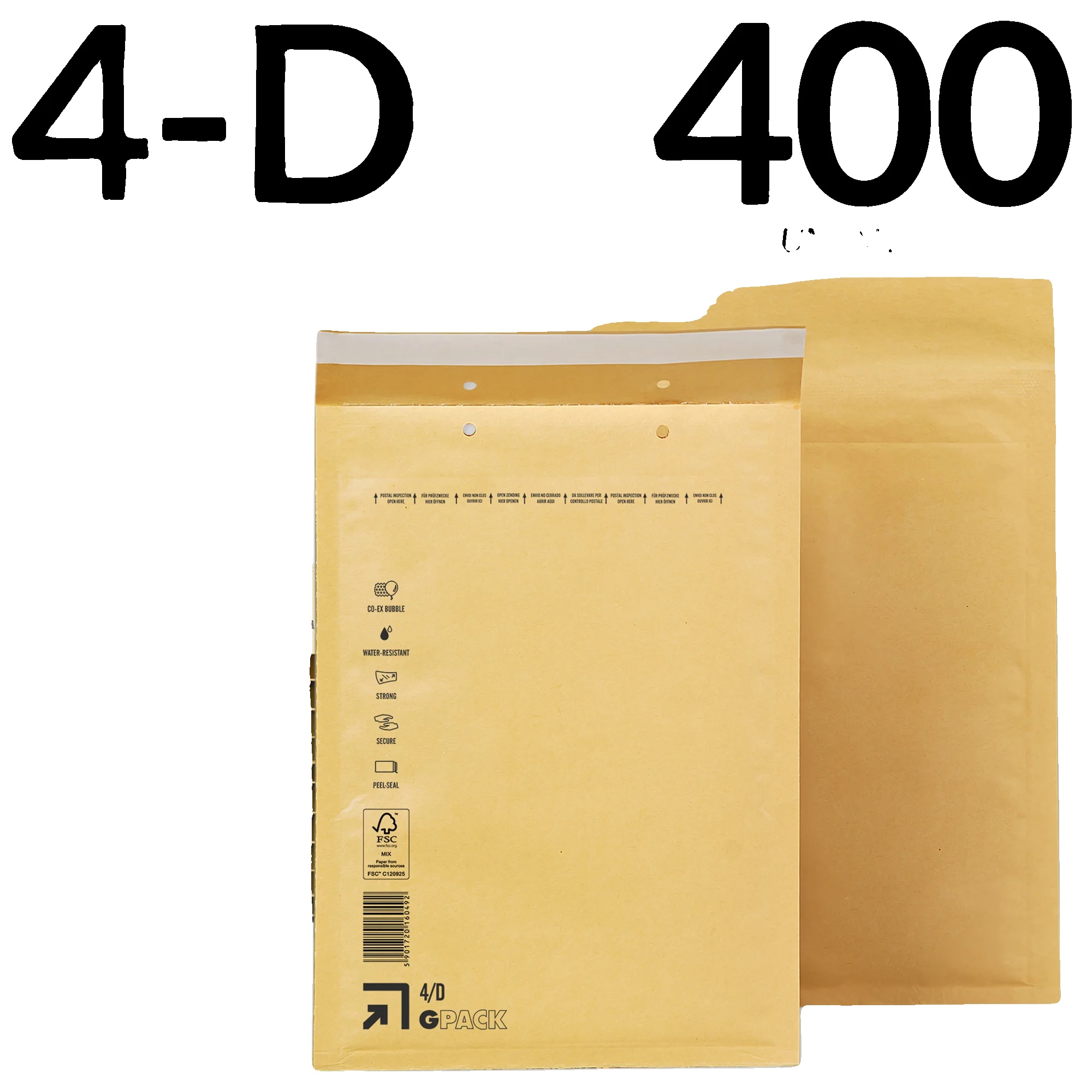 Luftpolsterumschläge, Strapazierfähiger Schutz, Umweltfreundliches Material, 400 Stück - 4-d (200 X 275 Mm)