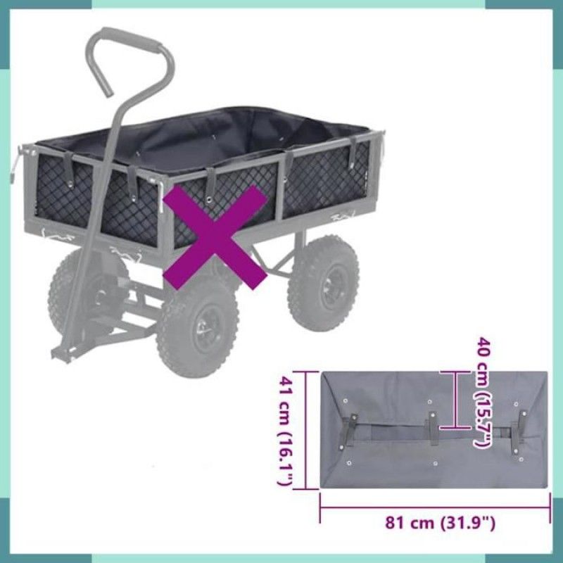 92586 Gartenwagenabdeckung Dunkelgrau 81x41x40 Cm Stoff