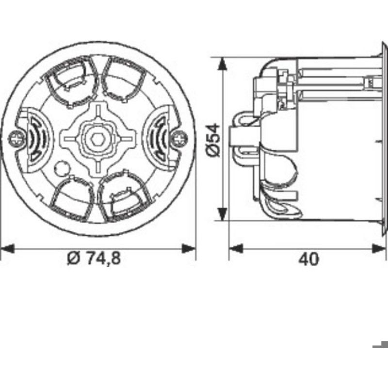 Batibox Trockenbau-lichtdose Für Wandleuchten Mit Automatischen Klemmen, 40 Mm Tief - - 089304