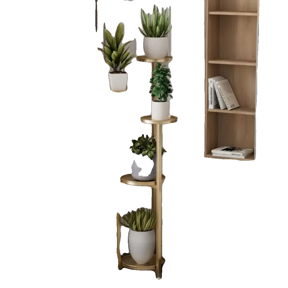 Zimmerpflanzenständer, Modernes Design, Mehrstufig, Gold – 120 Cm