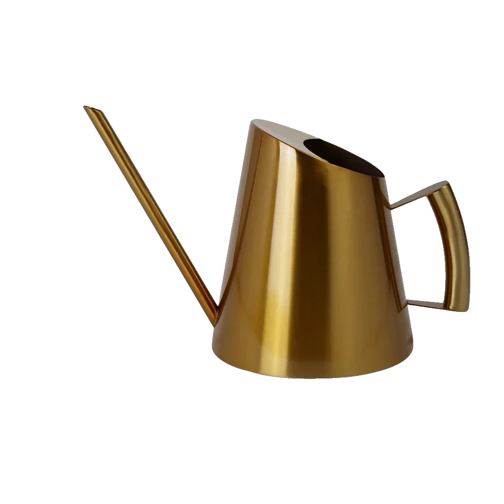 Gießkanne, Robuster Edelstahl, Ergonomisches Design, Gelb