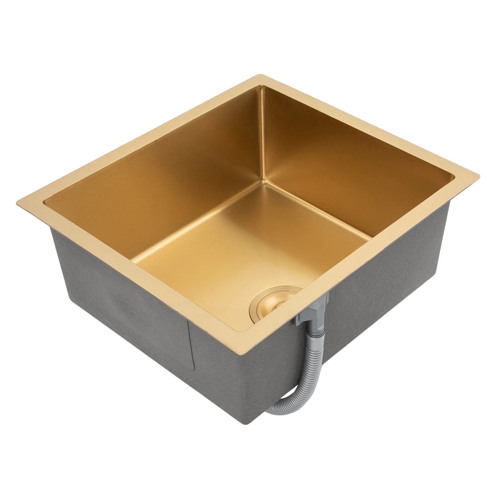 Küchenspüle, Robuster Edelstahl, Rechteckiges Design, Gold
