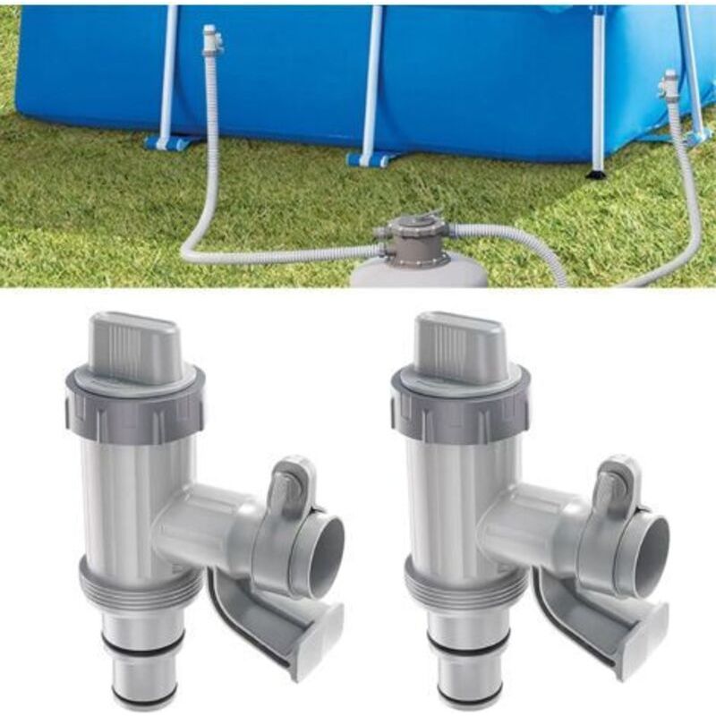 Gartenpumpenzubehör, Schlauchadapter Für Aufstellpools Mit Wartungs-/absperrventil Und Schlauchhalter, Poolzubehör Für Poolpumpensysteme, Für 32/38-mm-schläuche (lo